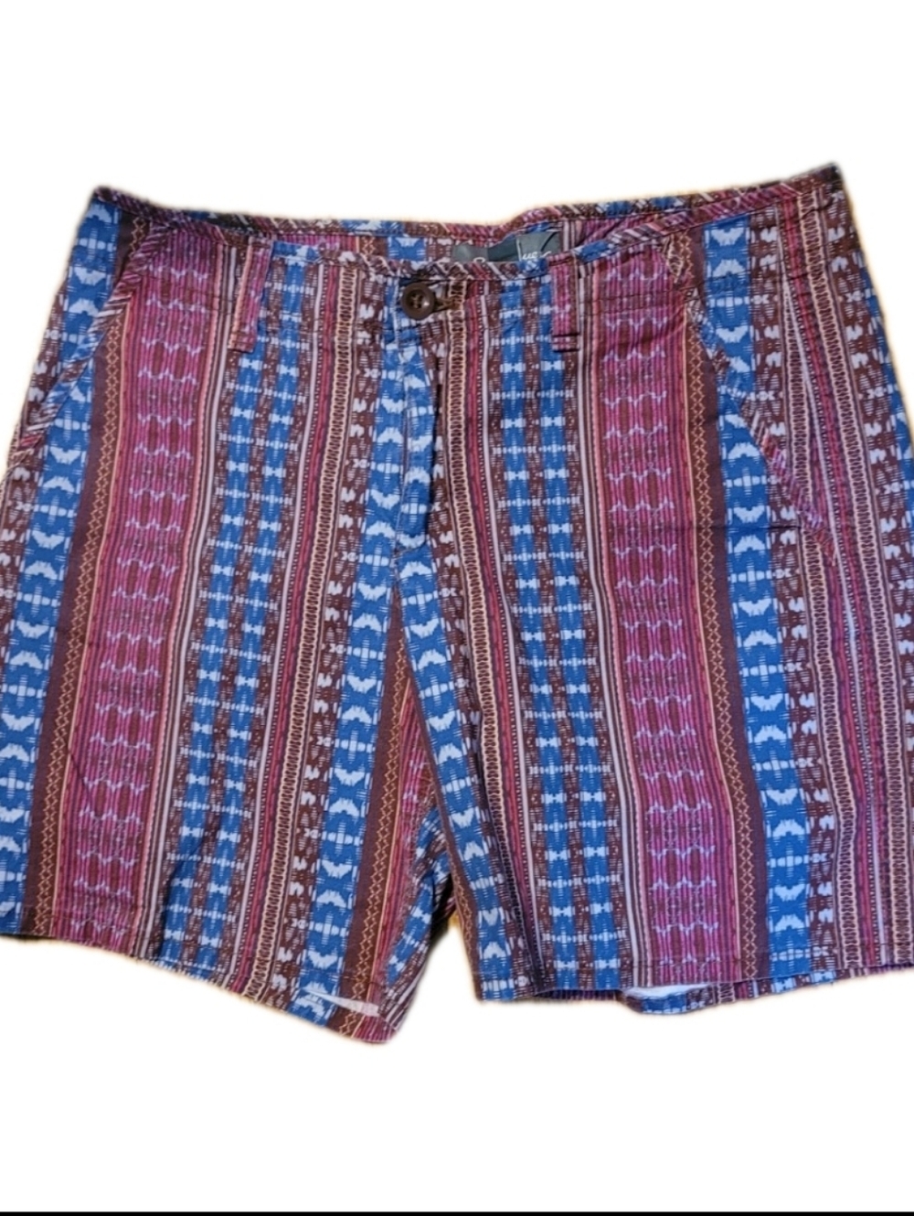 Eddie Bauer Womens Shorts 6 Chino Striped Tribal Print Boho Revival